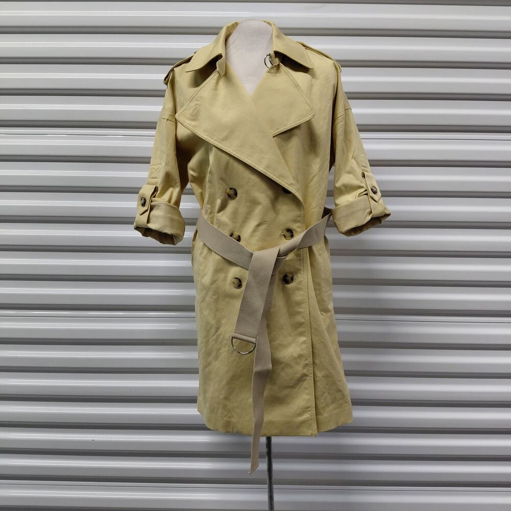 Club Monaco Womens Trench Coat Size XS Belted Classic Winter Chic Preppy Luxury